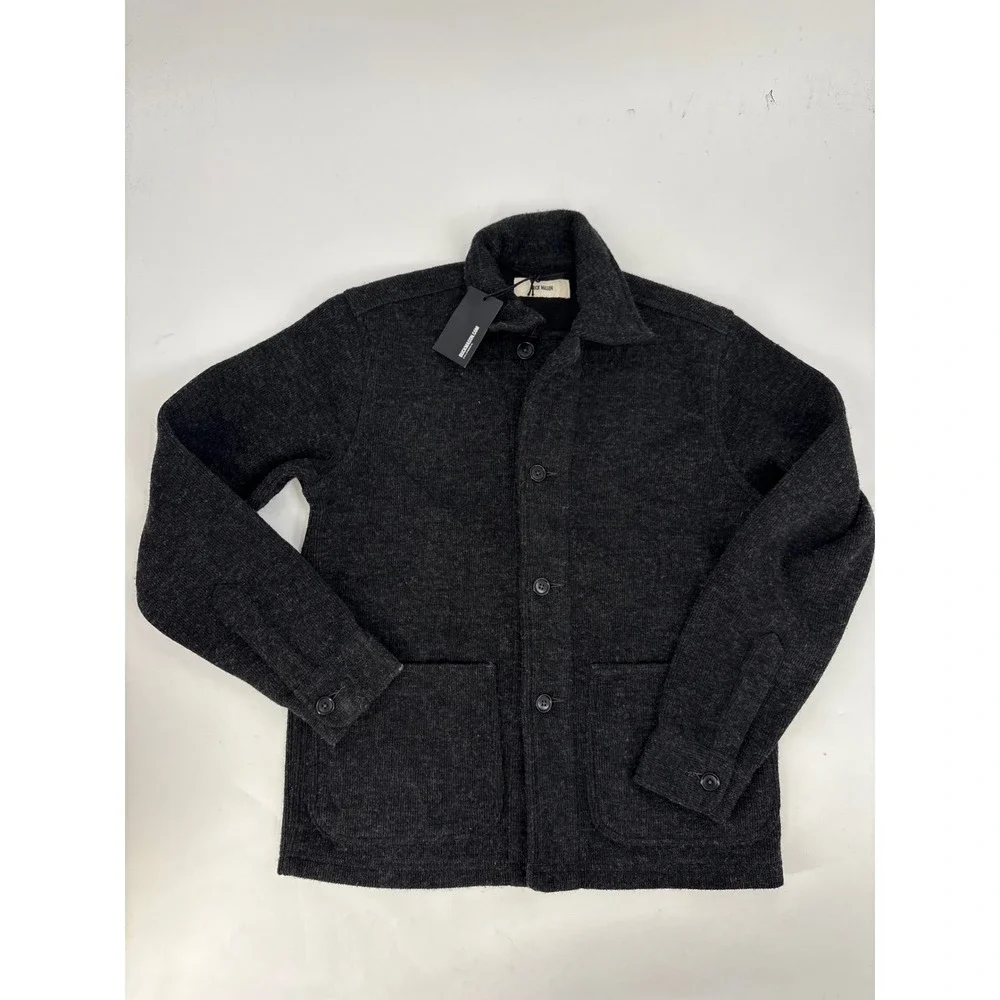 Buck Mason Alpine Merino Fleece Chore Coat Heather Black XS